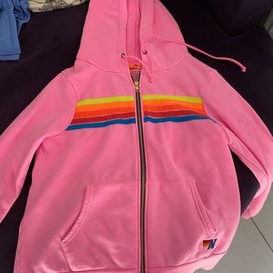 Aviator Nation neon pink hoodie size medium